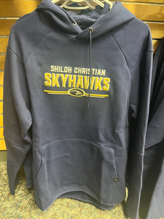 Navy Embossed Hoodie